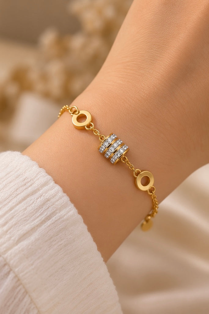 Golden Crystal Link Bracelet