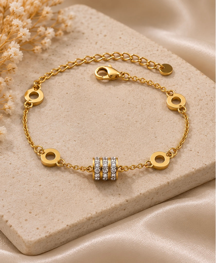 Golden Crystal Link Bracelet