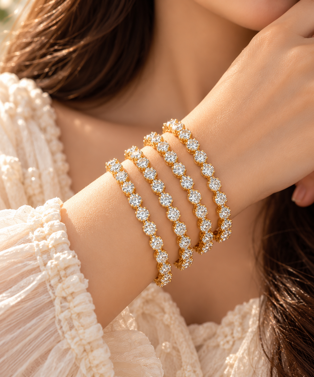 Two-Tone Luxe Tennis Bracelet
