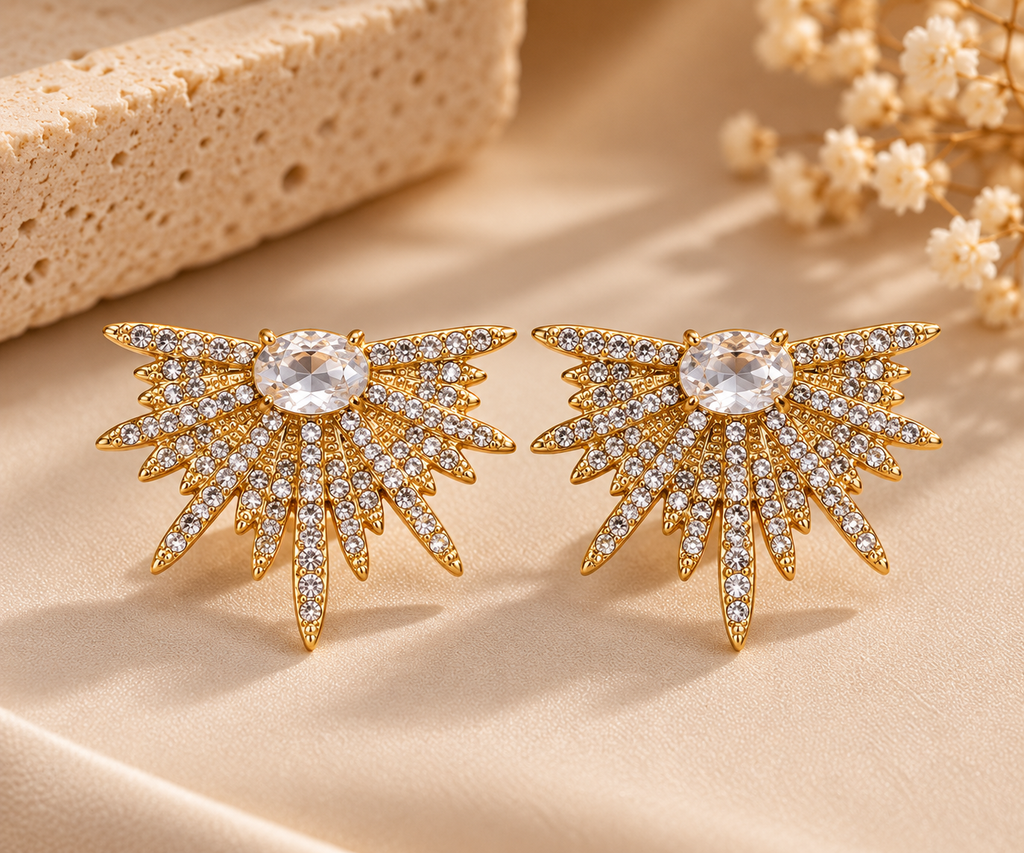 Celeste Crystal Fan Earrings