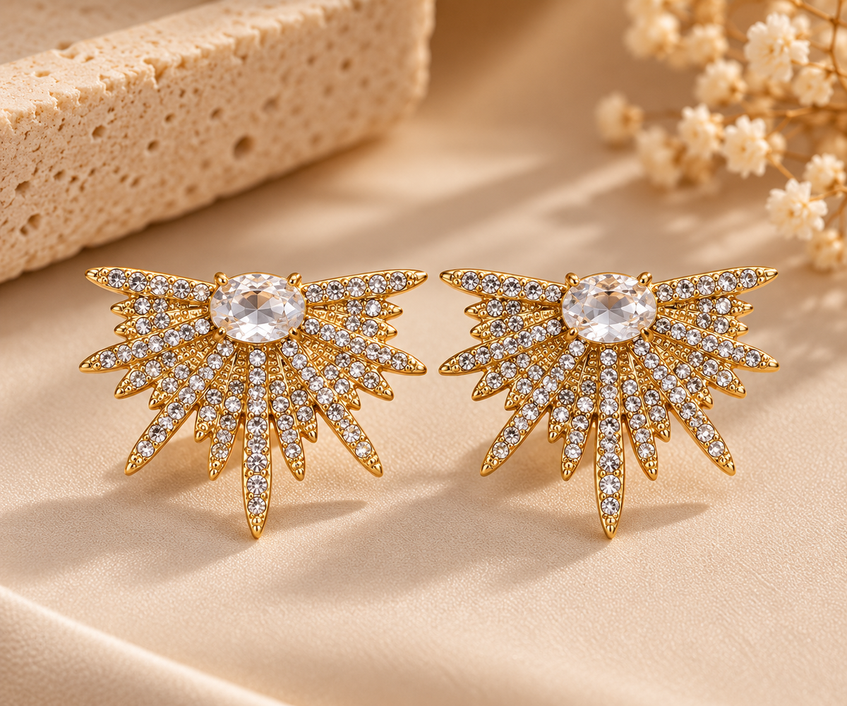 Celeste Crystal Fan Earrings