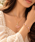 Swan & Pink Crystal Elegance Set