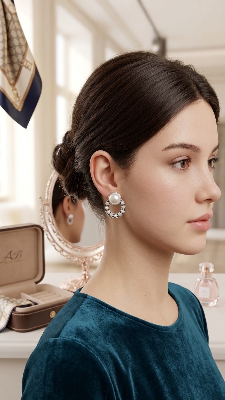 Pearl Halo Studs