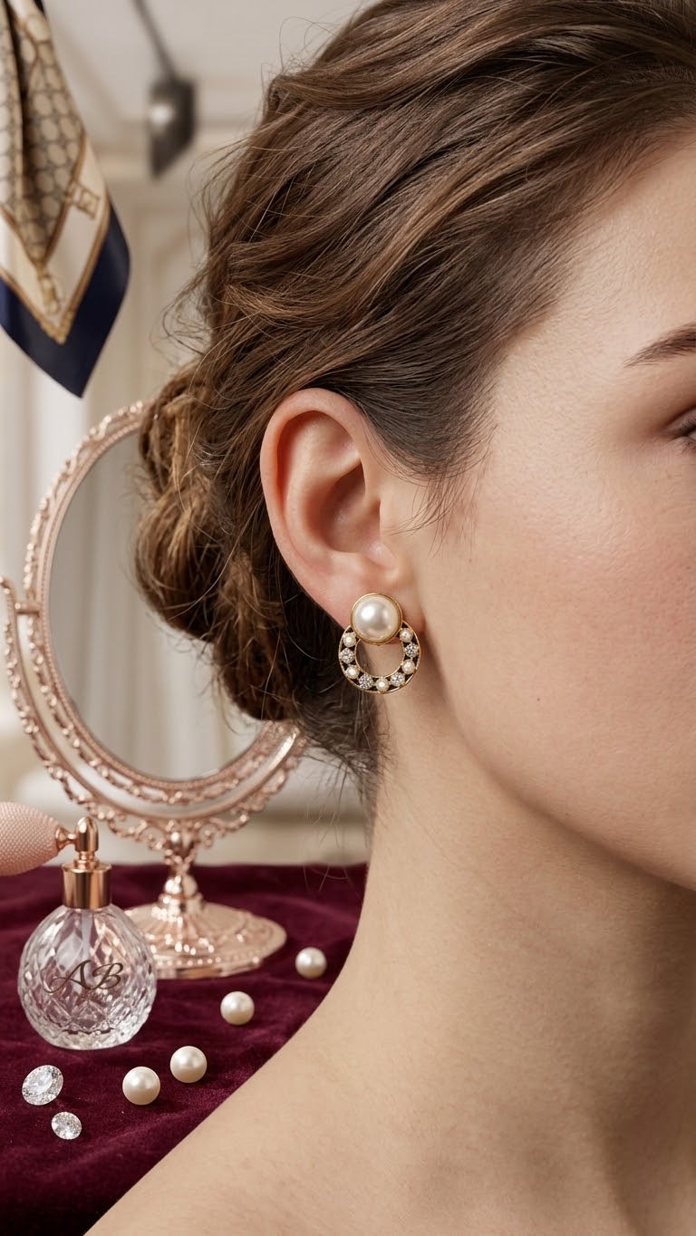 Pearl Halo Studs