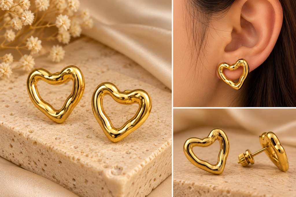 Heart crest stud