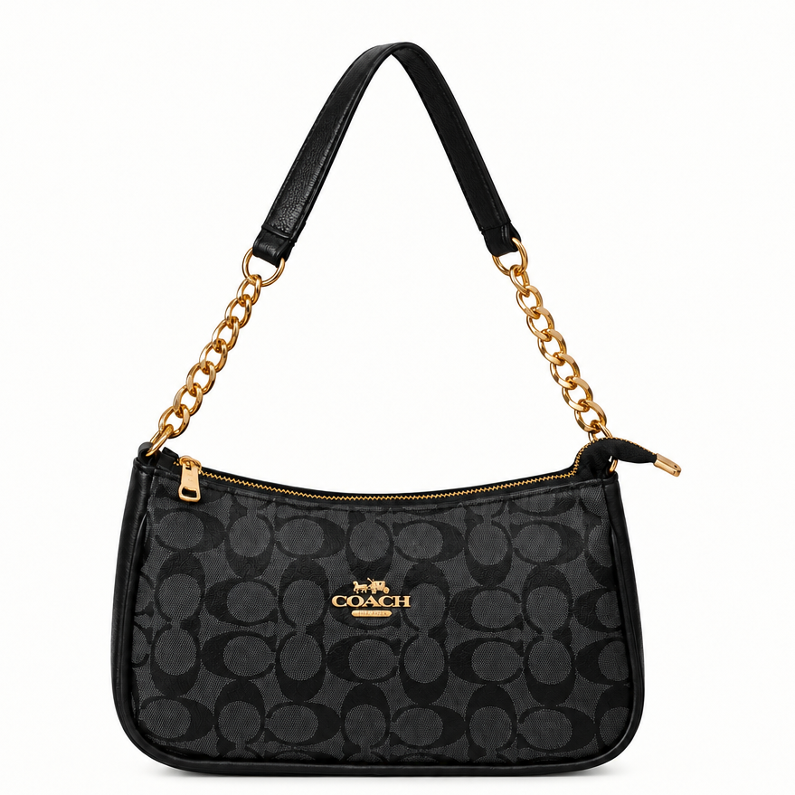 Noir Signature Chain Shoulder Bag