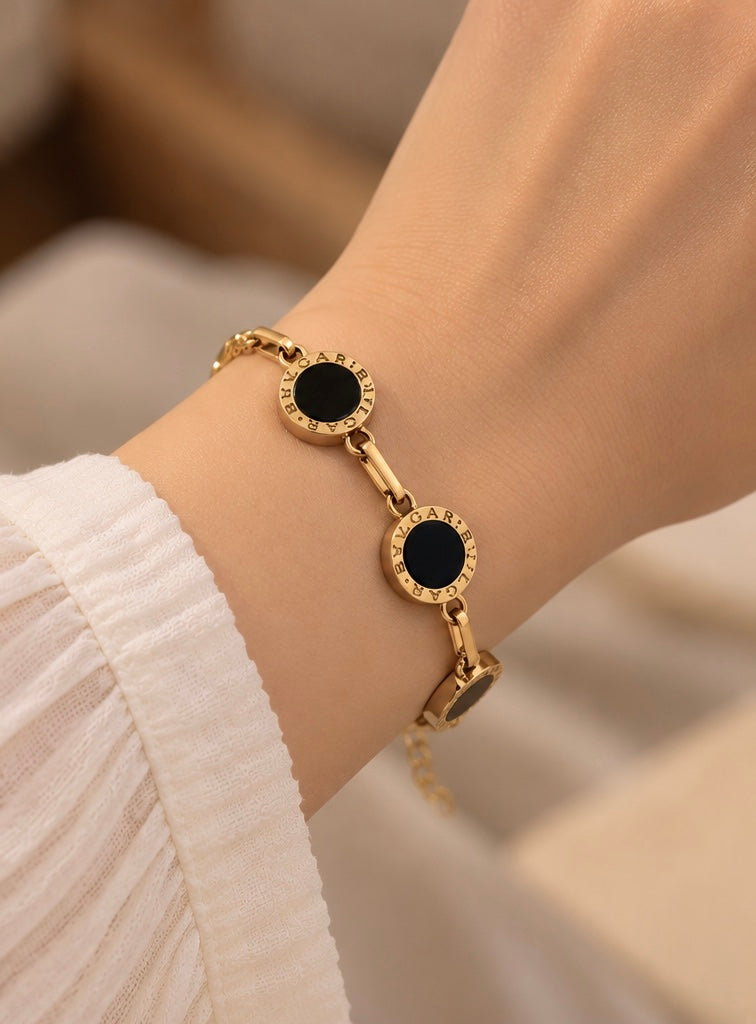 Black & Gold Link Bracelet