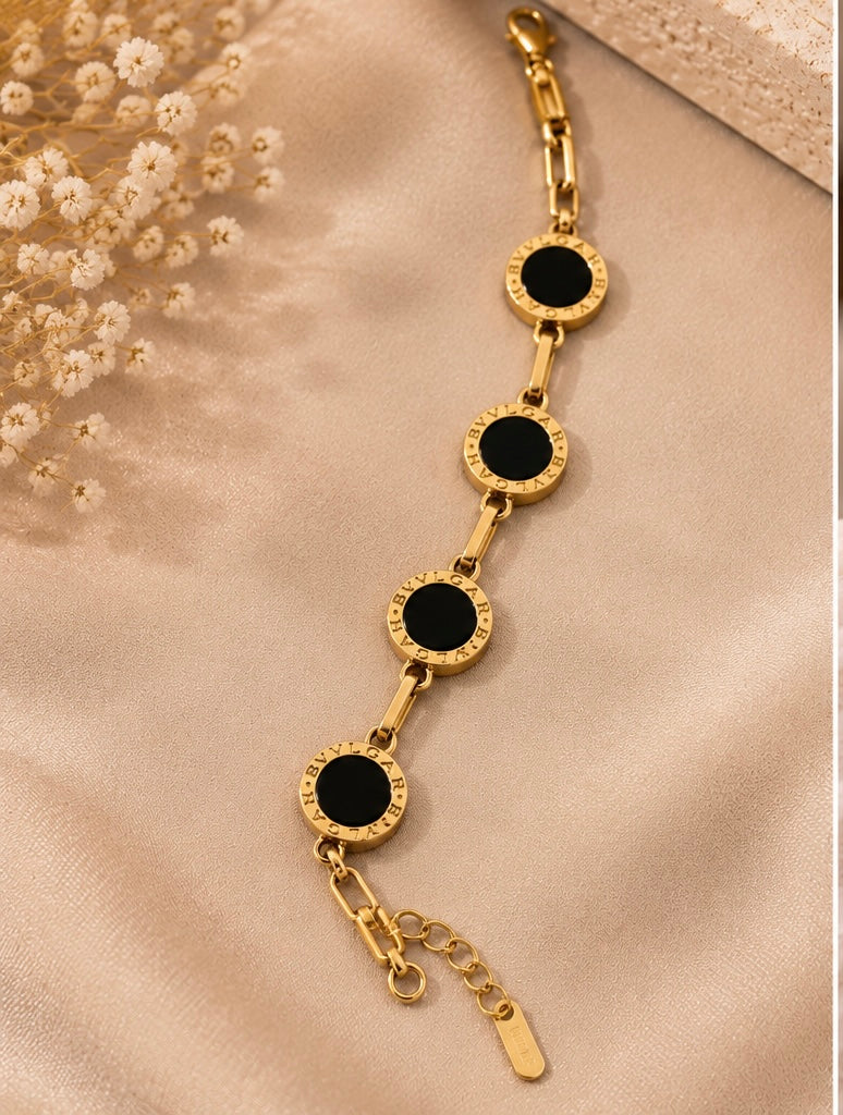 Black & Gold Link Bracelet