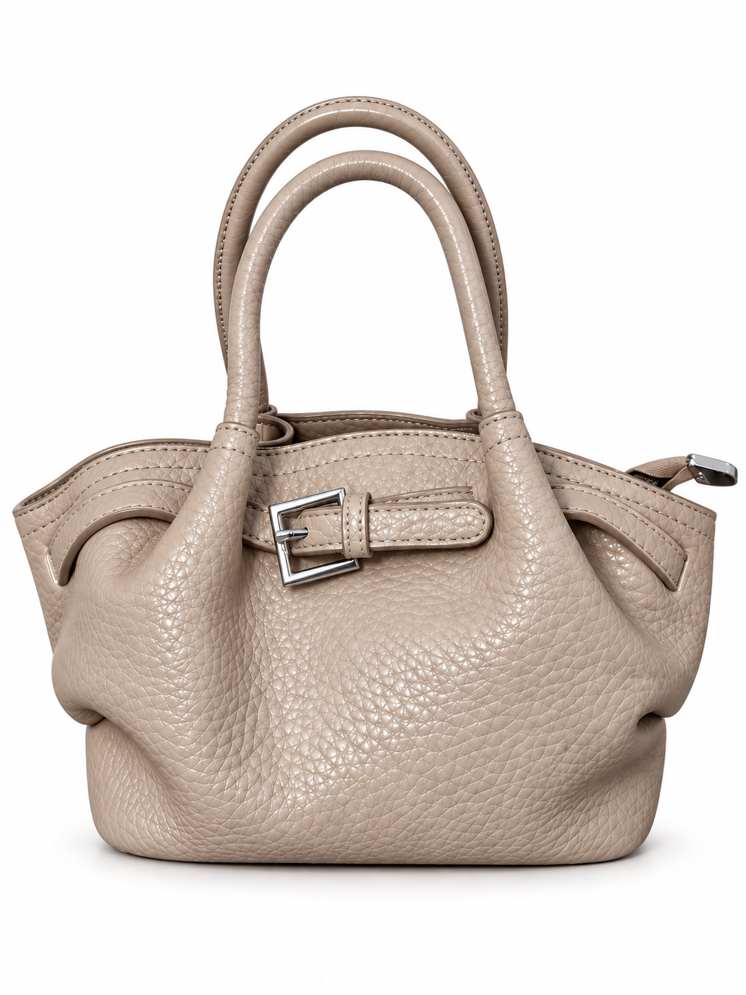 Taupe Belted Tote