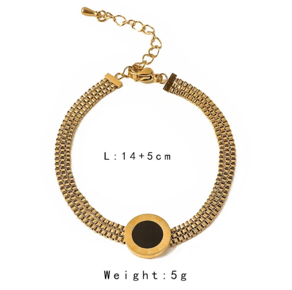 Black & Gold Triple-Strand Bracelet