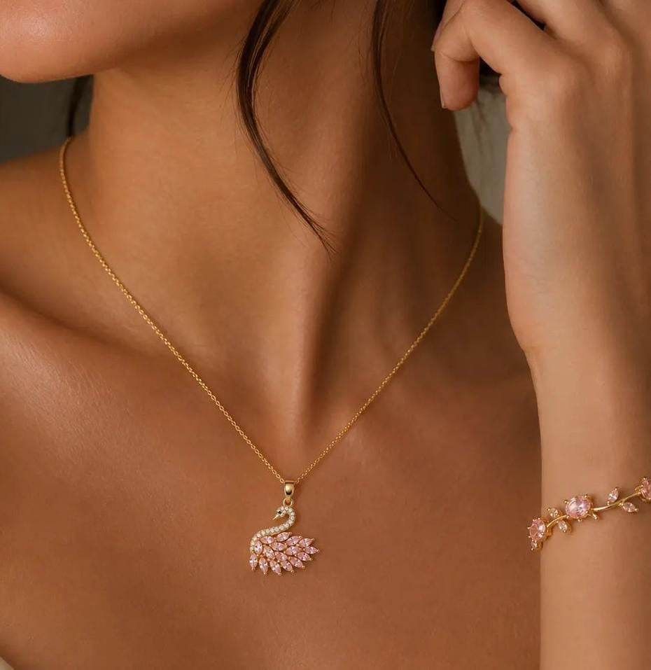 Swan Elegance Pendant Necklace