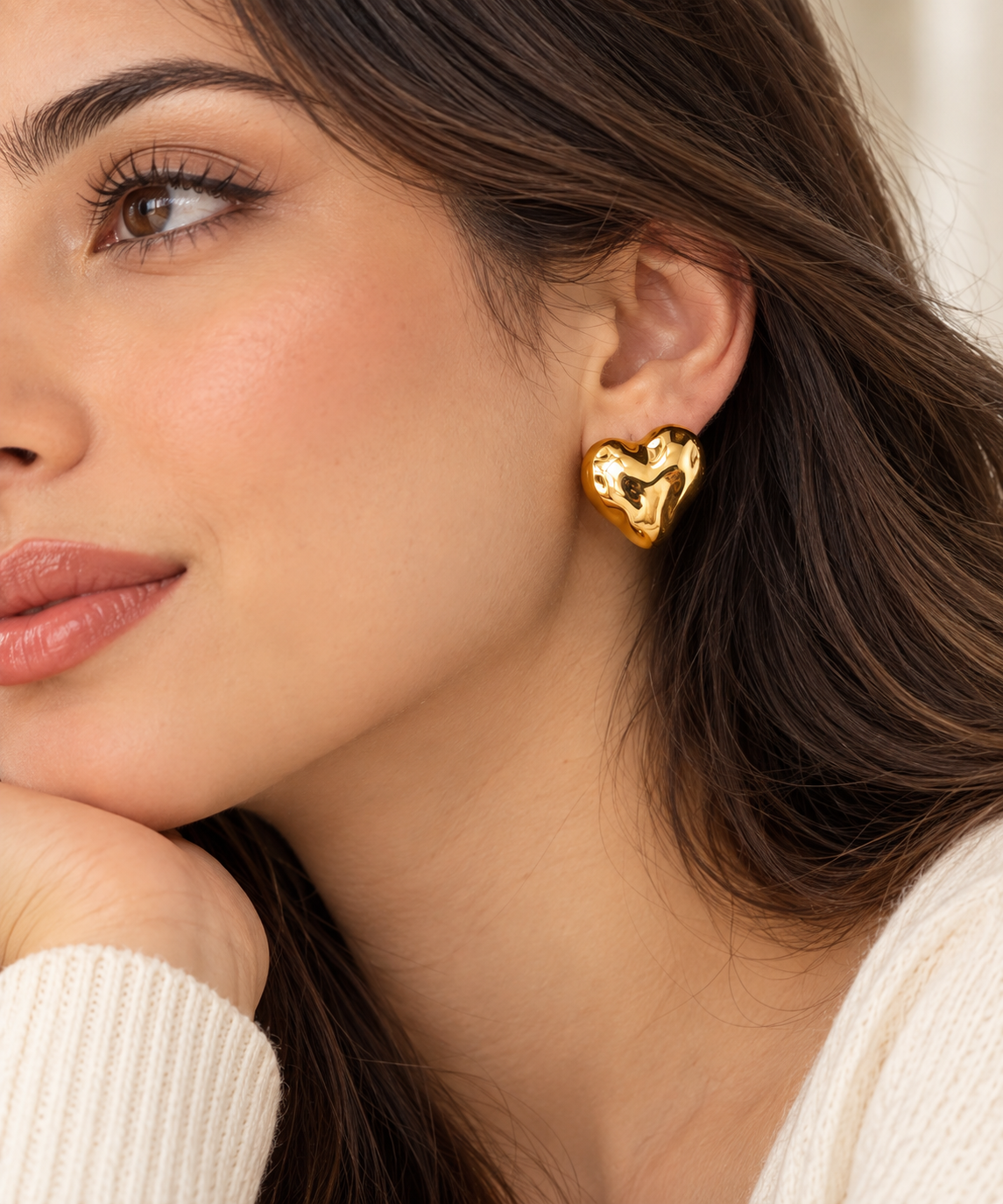 Heart nuggets stud