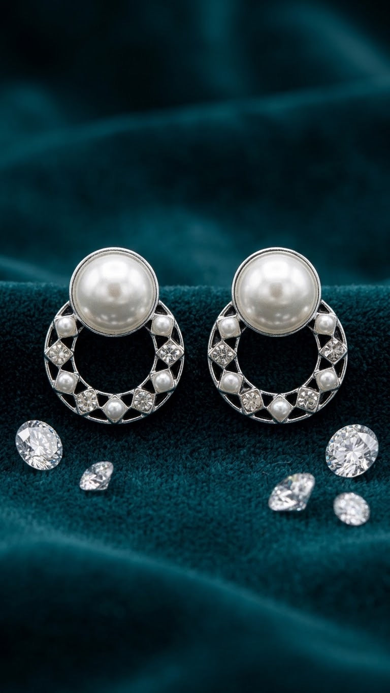 Pearl Halo Studs