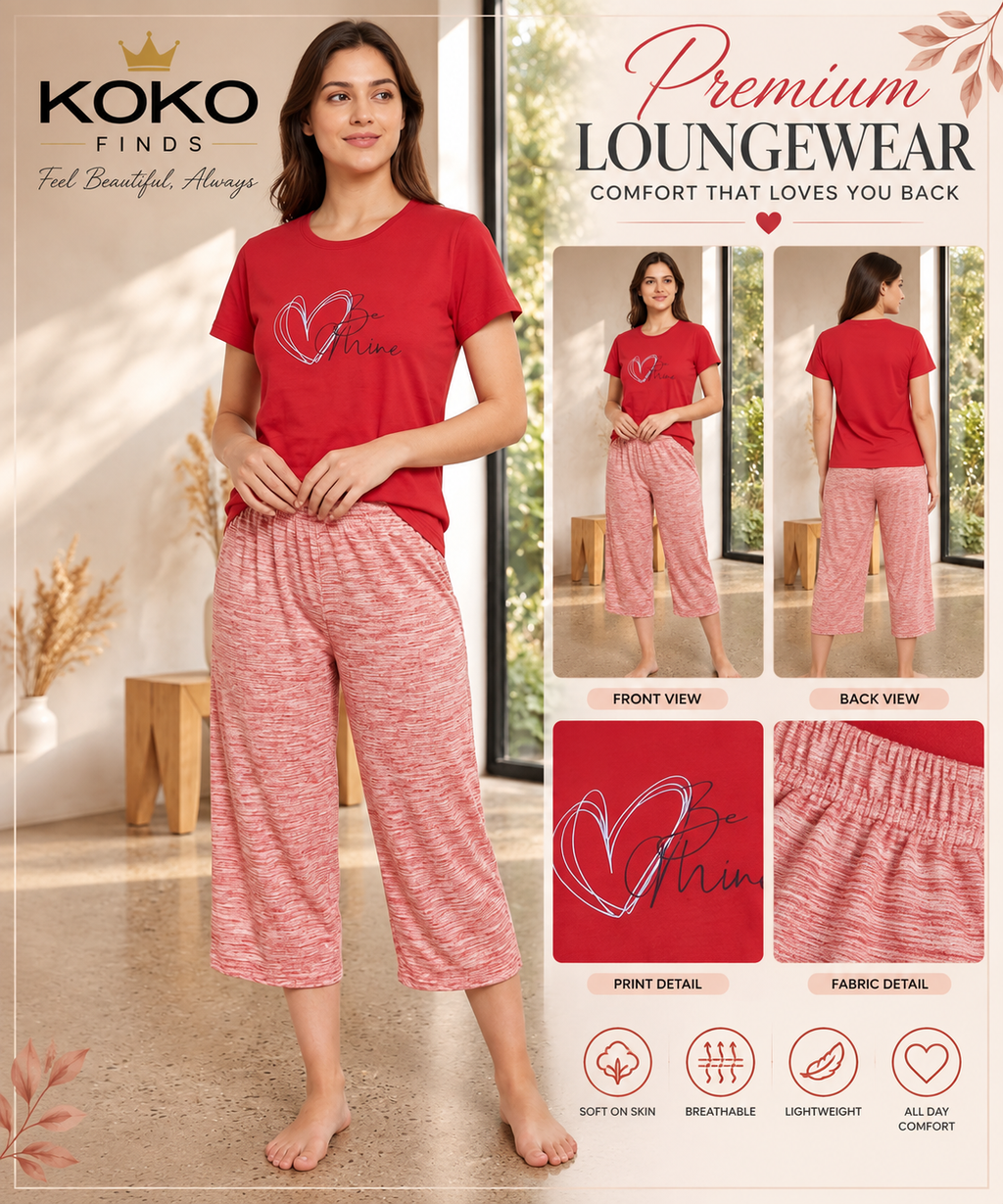Be Mine Red & Rose Lounge Set