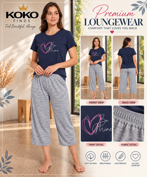 Be Mine Navy & Grey Lounge Set