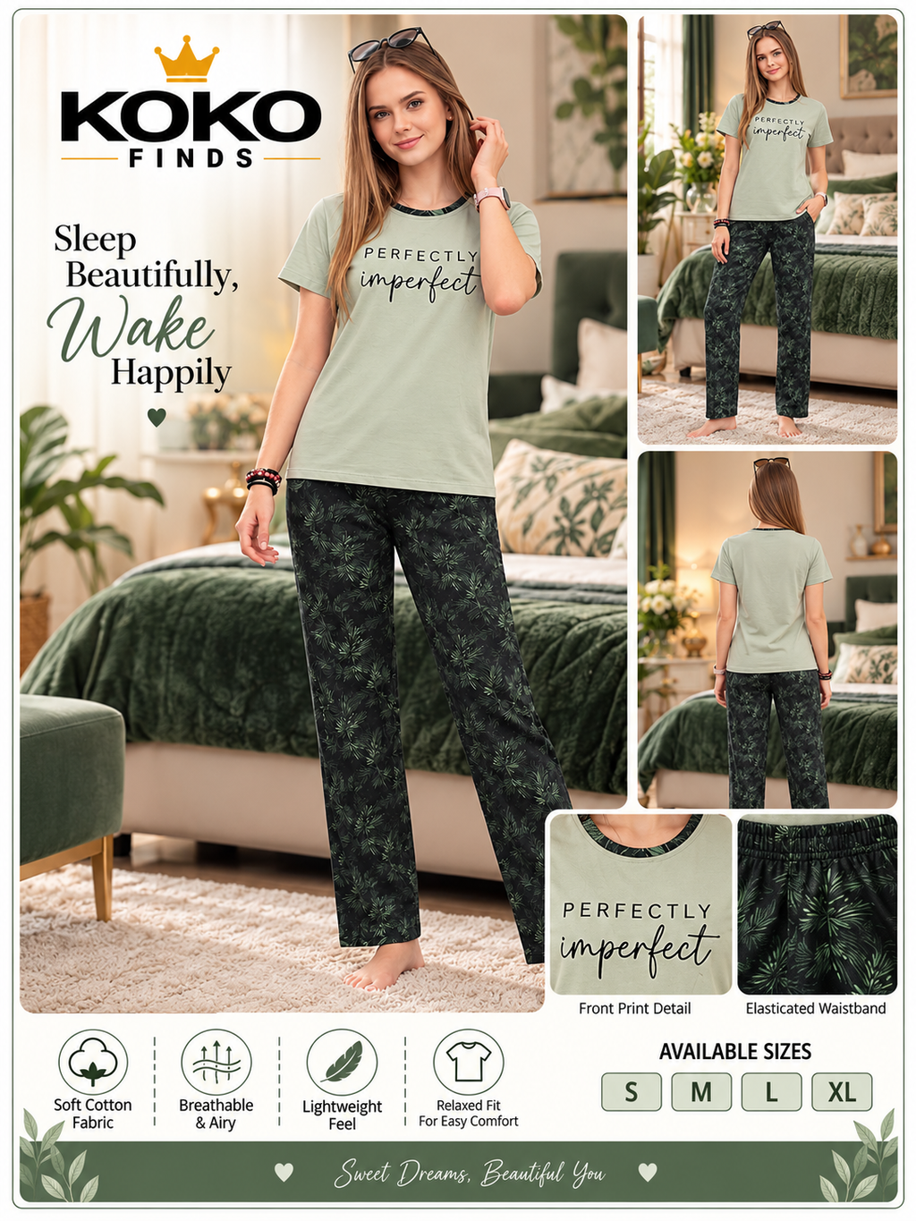 Perfectly Imperfect Sage Green Sleep Set