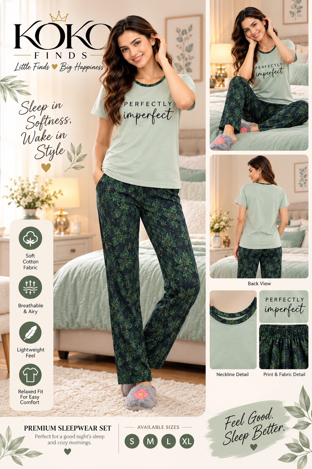 Perfectly Imperfect Sage Green Sleep Set