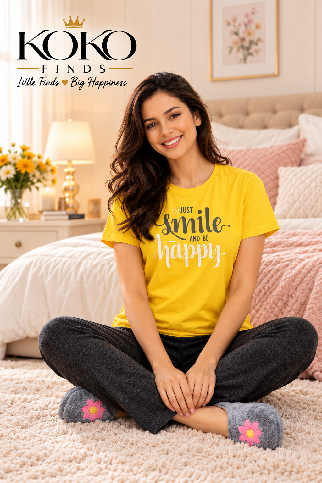 Just Smile & Be Happy Yellow Sleep Set