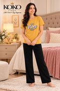Good Vibes Only Mustard & Black Sleep Set