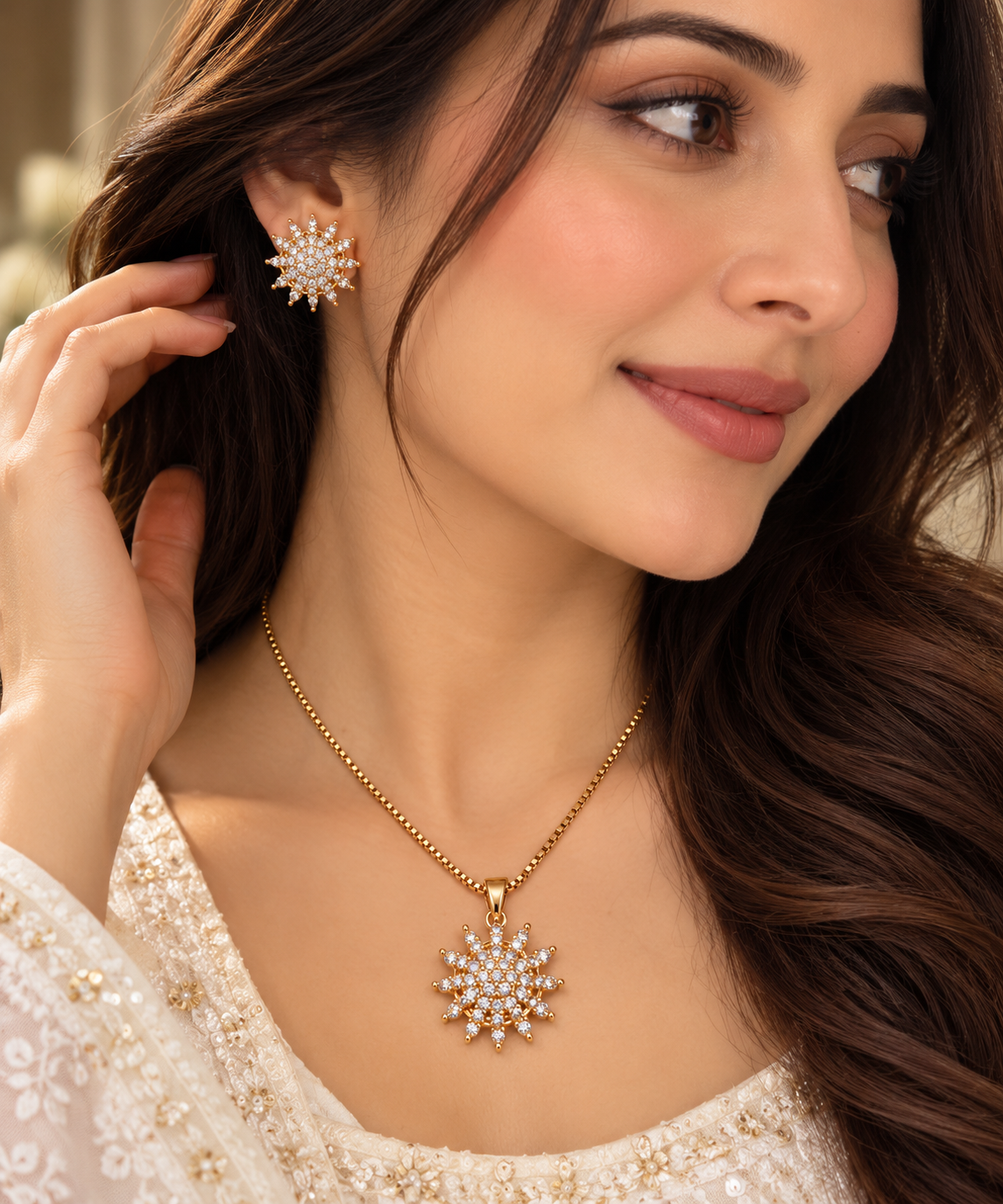Golden Bloom Crystal Set